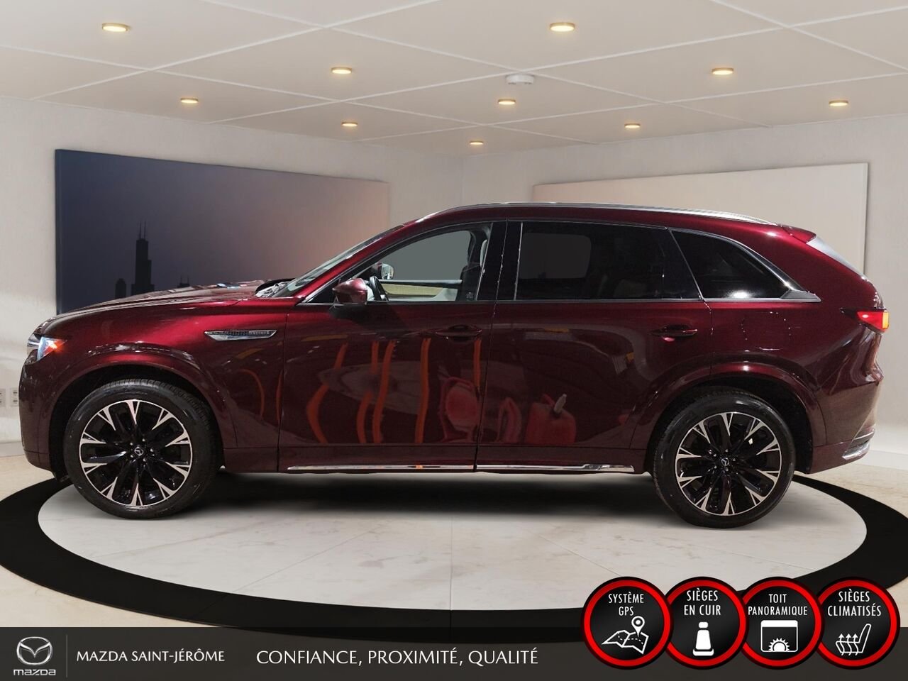 Mazda CX-90 hybride léger SIGNATURE TI | 1 PROPRIÉTAIRE | JAMAIS ACCIDENTÉ | HYBRIDE LÉGER | TOIT PANORAMIQUE | CUIR NAPPA 2024 Rouge Saint-Jérôme - photo #9