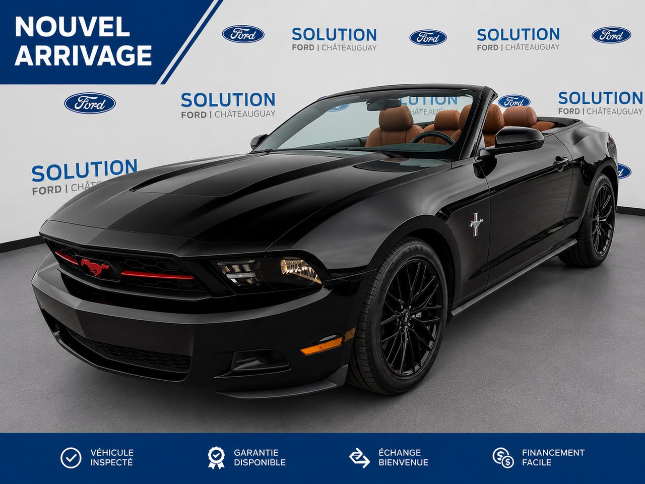 Ford Mustang CONVERTIBLE + V6 + CUIR + AUTOMATIQUE 2010 Noir Châteauguay - photo #0