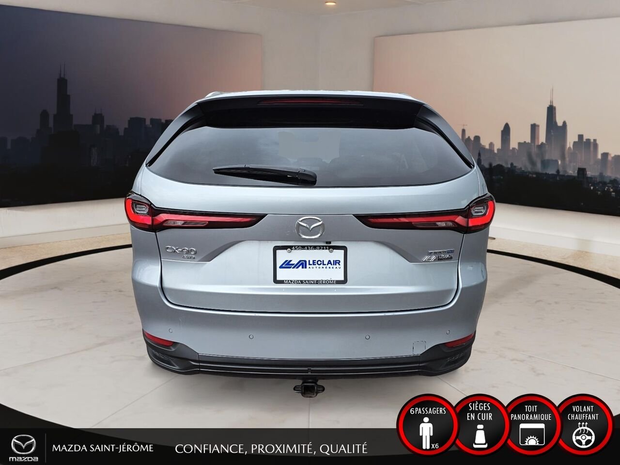 2024 Mazda CX-90 hybride rechargeable GS-L TI | 1 PROPRIÉTAIRE | HYBRIDE RECHARGEABLE | CUIR | HAYON ÉLECTRIQUE | DÉMARRAGE À DISTANCE Silver Saint-Jérôme - photo #6