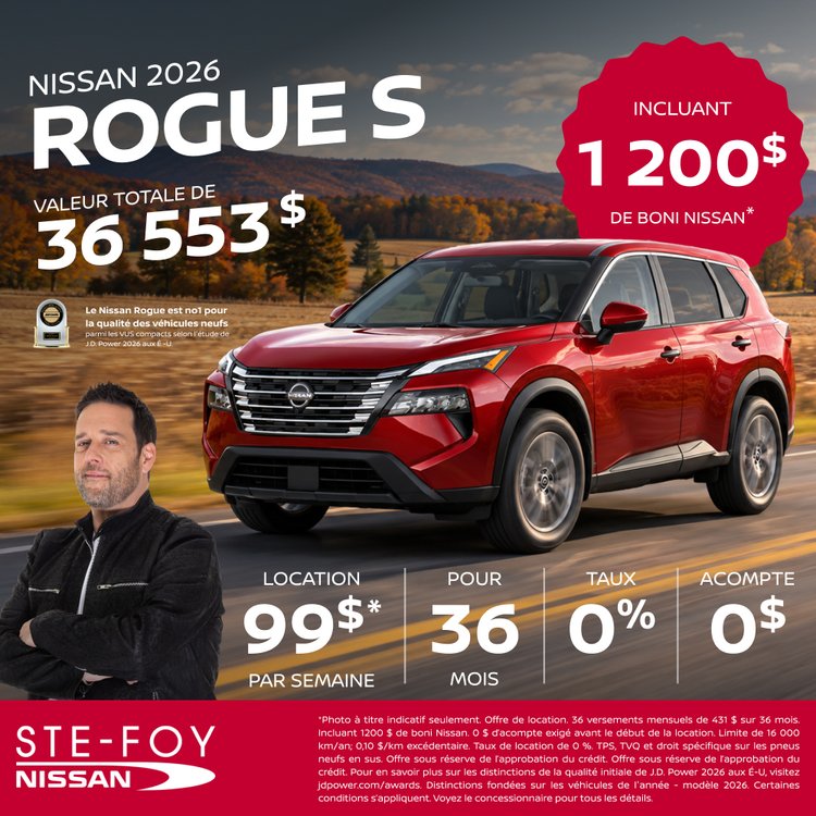 Ste foy nissan promo octobre ROGUE S 2026