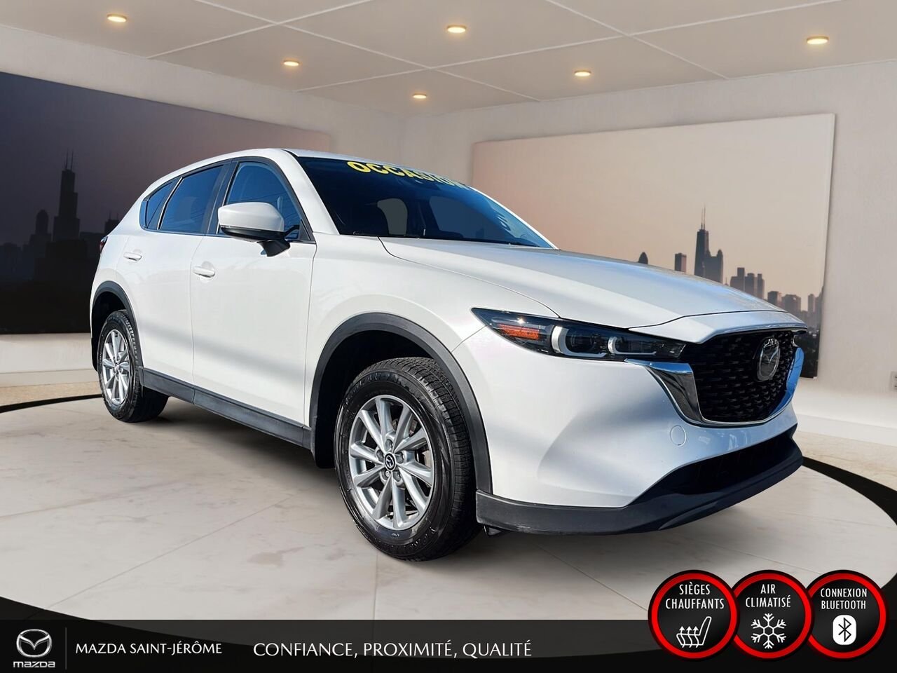 2024 Mazda CX-5 GS | 1 PROPRIÉTAIRE | JAMAIS ACCIDENTÉ | AWD | CUIR | VOLANT CHAUFFANT White Saint-Jérôme - photo #3