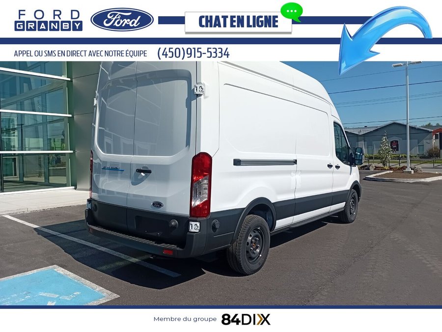 Ford E-TRANSIT FOURGONNETTE UTILITAIRE T-350 toit surélevé PA 148 po PNBV de 9 500 lb 2024 Blanc