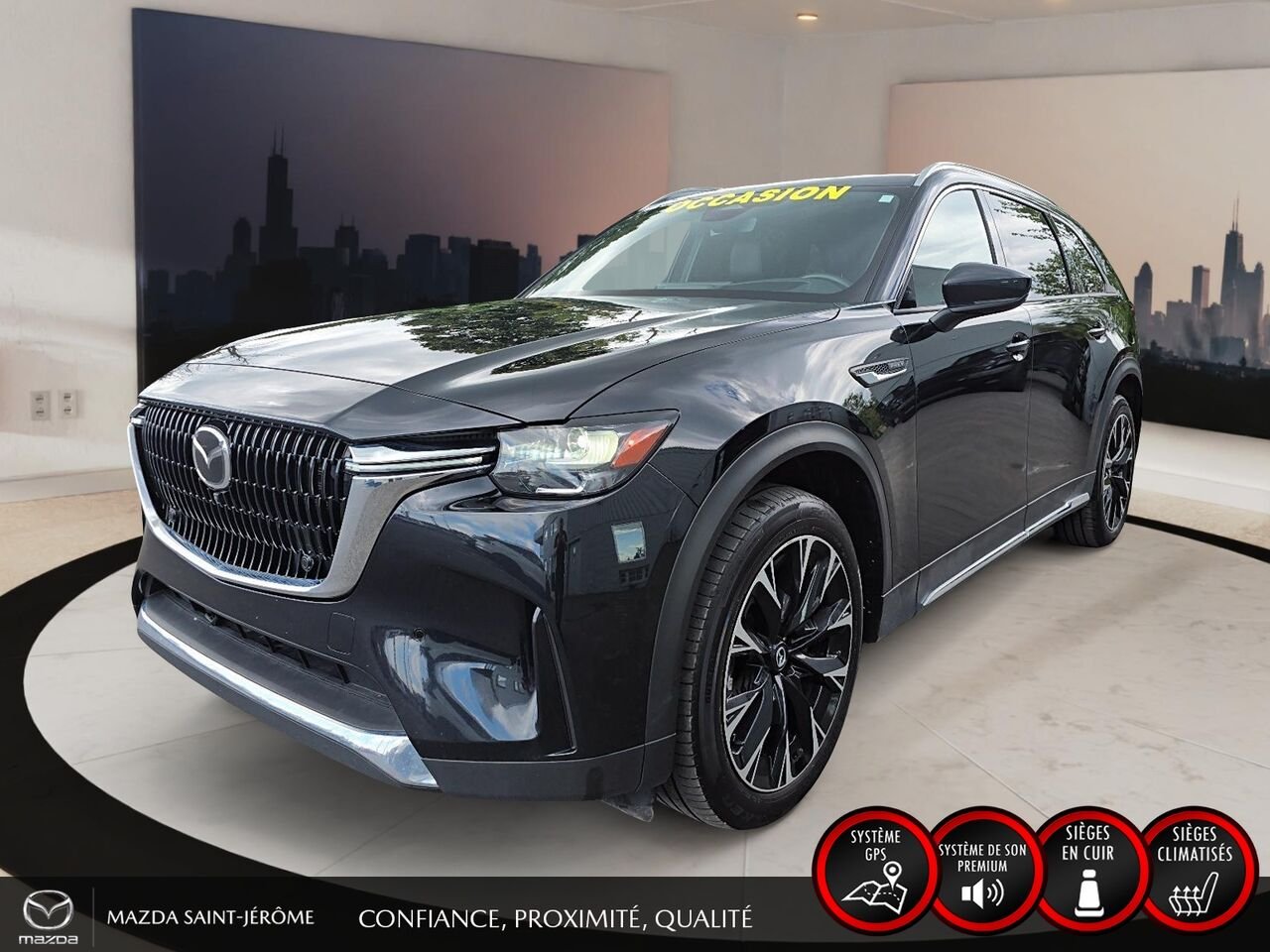 Mazda CX-90 hybride rechargeable GT hybride rechargeable | CUIR NAPPA | TOIT 2 RANGÉES | BOSE 12 HP | AWD | 3e RANGÉE 2025 Noir Saint-Jérôme - photo #0