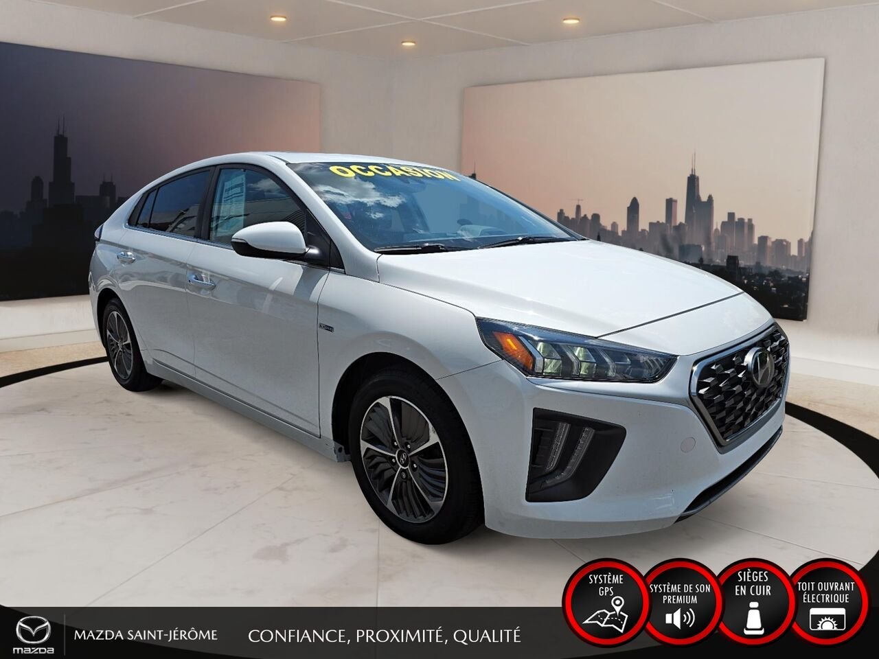 Hyundai Ioniq hybride rechargeable Ultimate | TOIT OUVRANT | CUIR | 2020 Blanc Saint-Jérôme - photo #3