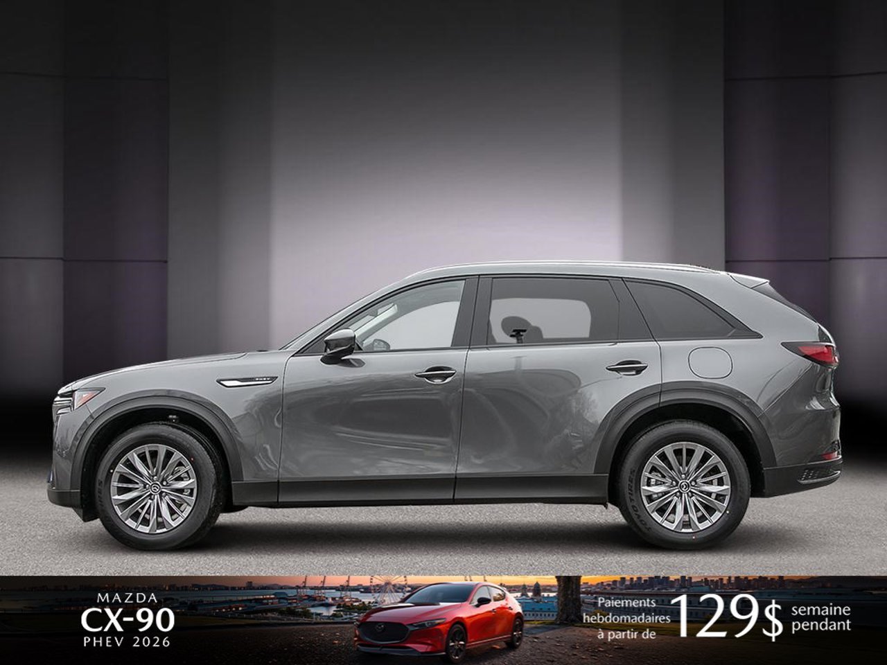 Mazda CX-90 hybride rechargeable JM3KKCHA5T1408937 2026 Gris mécanique métallisé Mirabel - photo #2