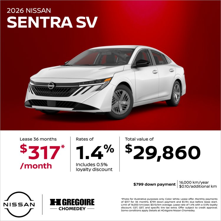 Nissan chomedey promo octobre SENTRA SV EN