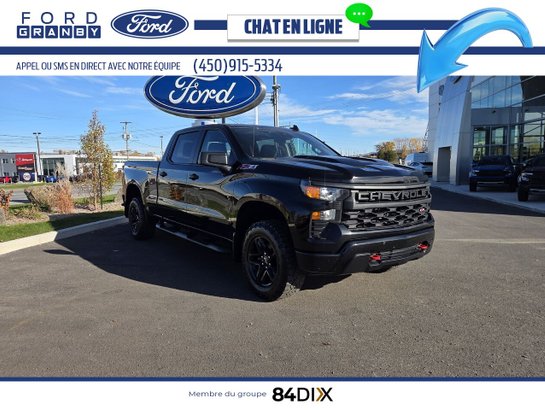 2023 Chevrolet Silverado 1500 Custom Trail Boss crew 4RM 157 po Black