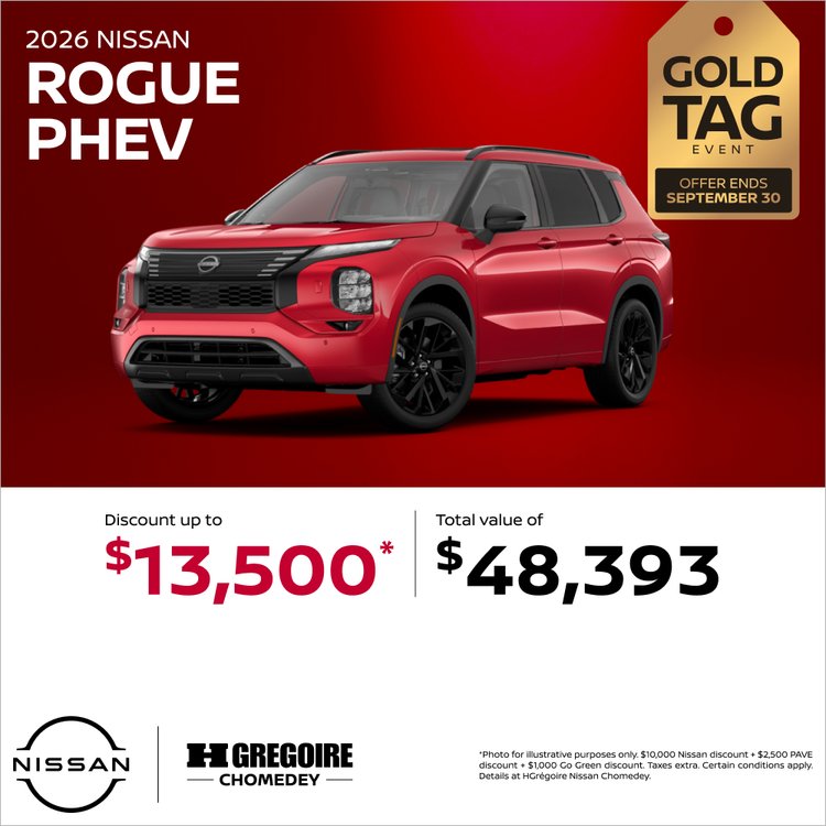 Nissan chomedey promo aout ROGUE PHEV EN