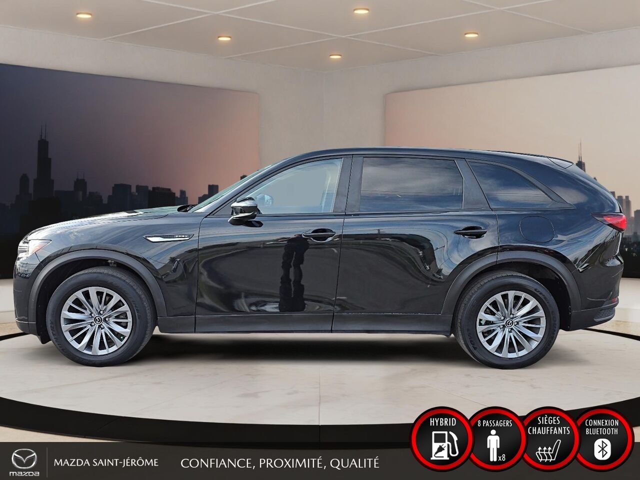 2024 Mazda CX-90 hybride rechargeable GS | 1 PROPRIÉTAIRE | JAMAIS ACCIDENTÉ | HYBRIDE RECHARGEABLE | AWD | DÉMARREUR À DISTANCE Black Saint-Jérôme - photo #9
