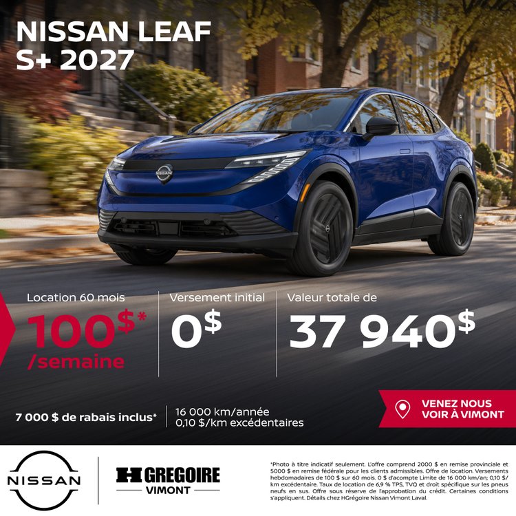 Nissan vimont Promo octobre LEAF S 2026 FR