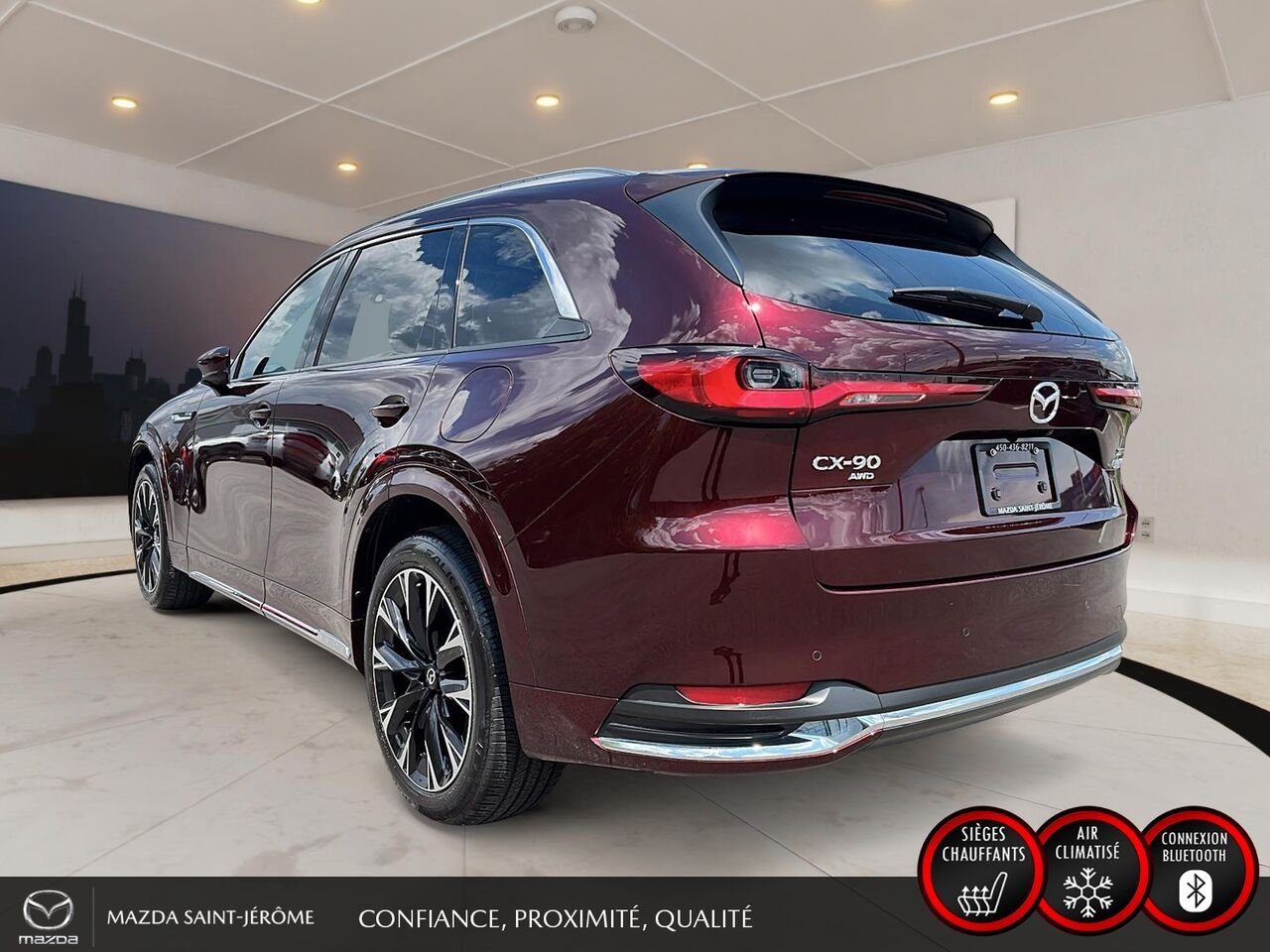 Mazda CX-90 hybride léger Signature | TOIT OUVRANT | CAMÉRA 360 | 2025 Rouge Saint-Jérôme - photo #9