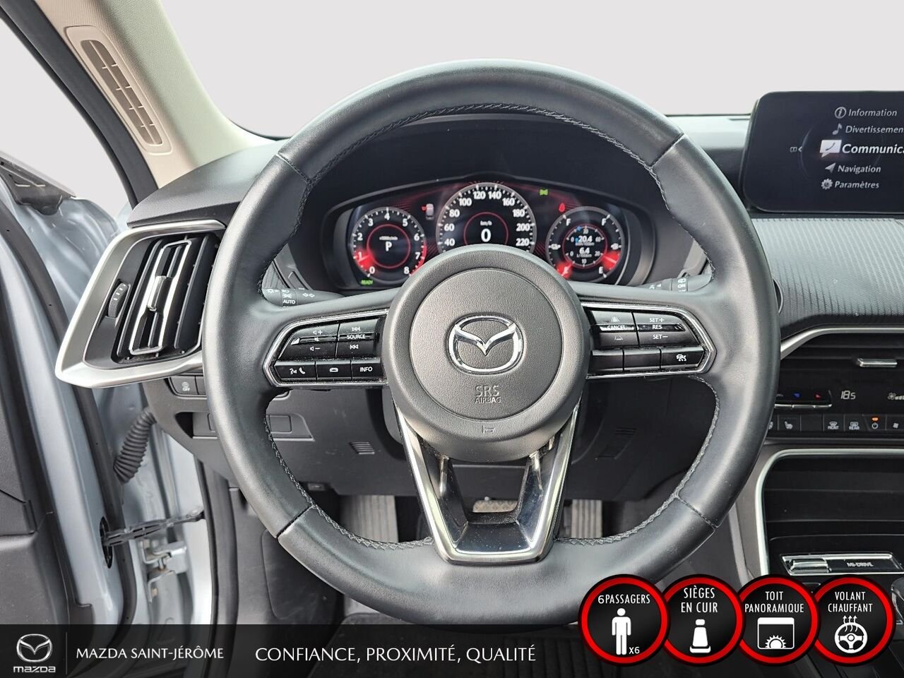 2024 Mazda CX-90 hybride rechargeable GS-L TI | 1 PROPRIÉTAIRE | HYBRIDE RECHARGEABLE | CUIR | HAYON ÉLECTRIQUE | DÉMARRAGE À DISTANCE Silver Saint-Jérôme - photo #12
