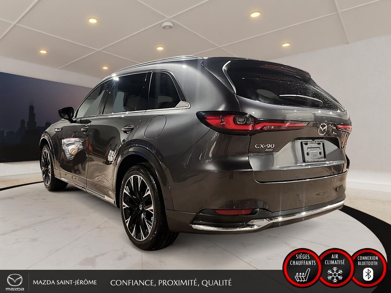 Mazda CX-90 hybride léger Signature | TOIT PANORAMIQUE | AWD | CUIR NAPPA | SIEGES CAPITAINES 2024 Gris Saint-Jérôme - photo #9