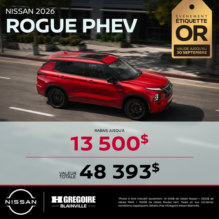 Nissan blainville promo aout ROGUE PHEV FR