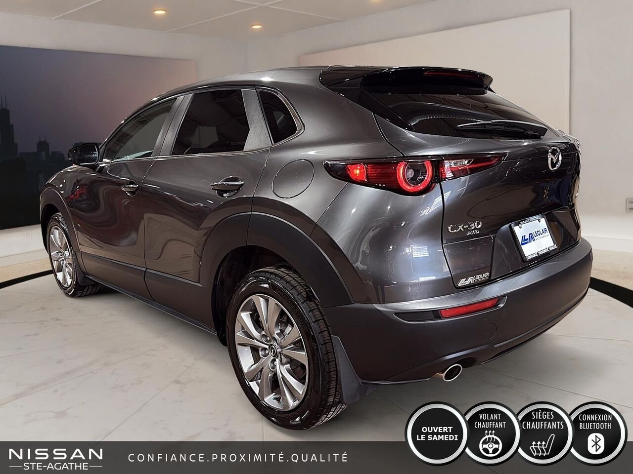 Mazda CX-30 GS TI | SEULEMENT 48 320 KM | VOLANT CHAUFFANT EN CUIR | RÉGULATEUR RADAR | CAMÉRA DE RECUL 2021 Gris Saint-Jérôme - photo #4