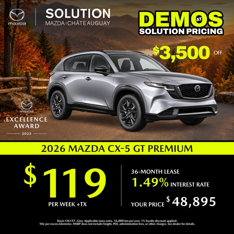 Solution mazda promo octobre CX 5 GT 2026 2026 EN