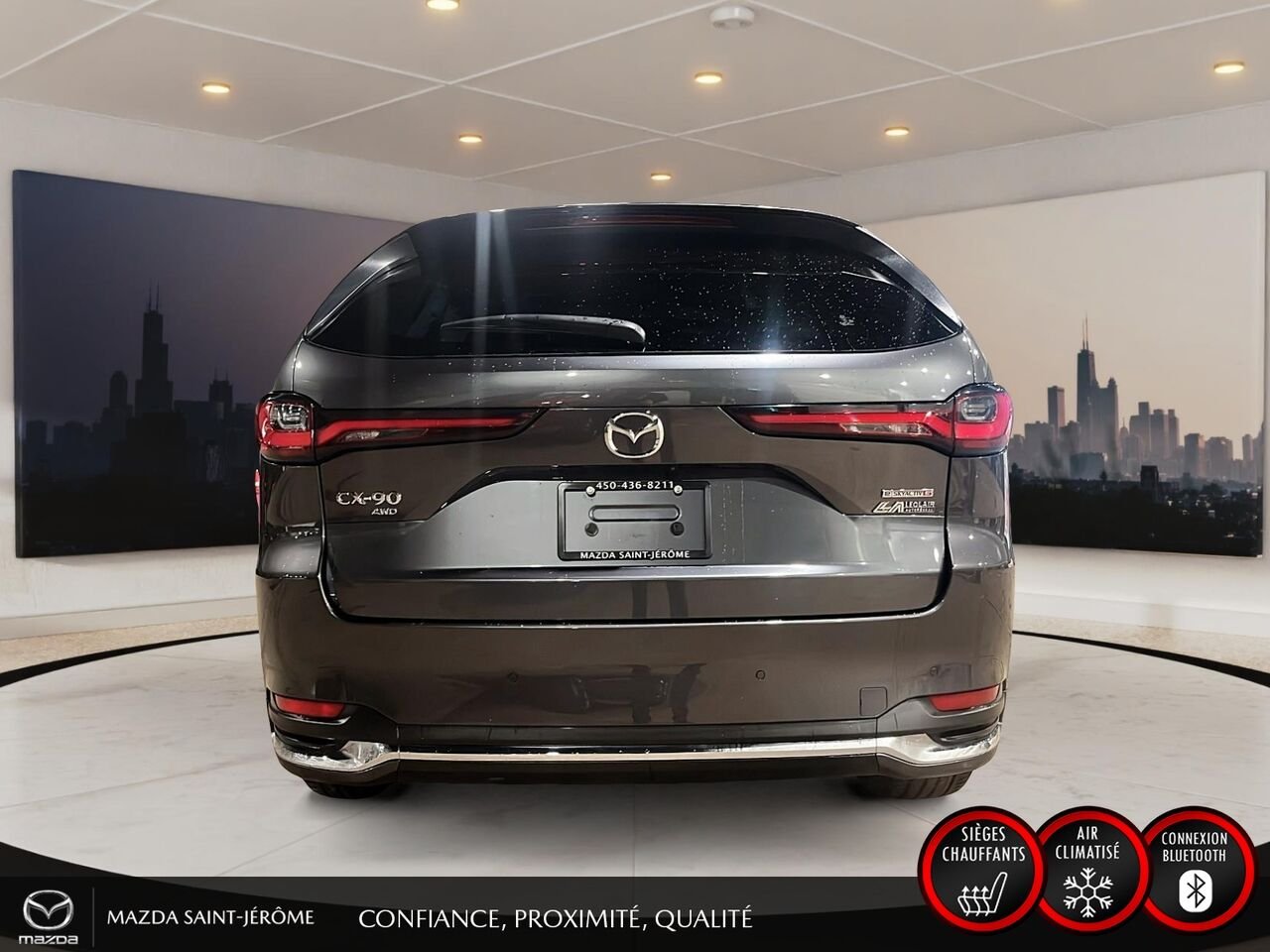 Mazda CX-90 hybride léger Signature | TOIT PANORAMIQUE | AWD | CUIR NAPPA | SIEGES CAPITAINES 2024 Gris Saint-Jérôme - photo #6