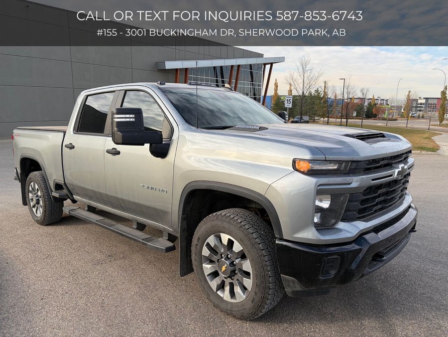 2025 Chevrolet Silverado 2500HD Custom | Soft Roll Tonneau Cover | Spray in Bedliner | Heavy Duty Mudflaps Grey