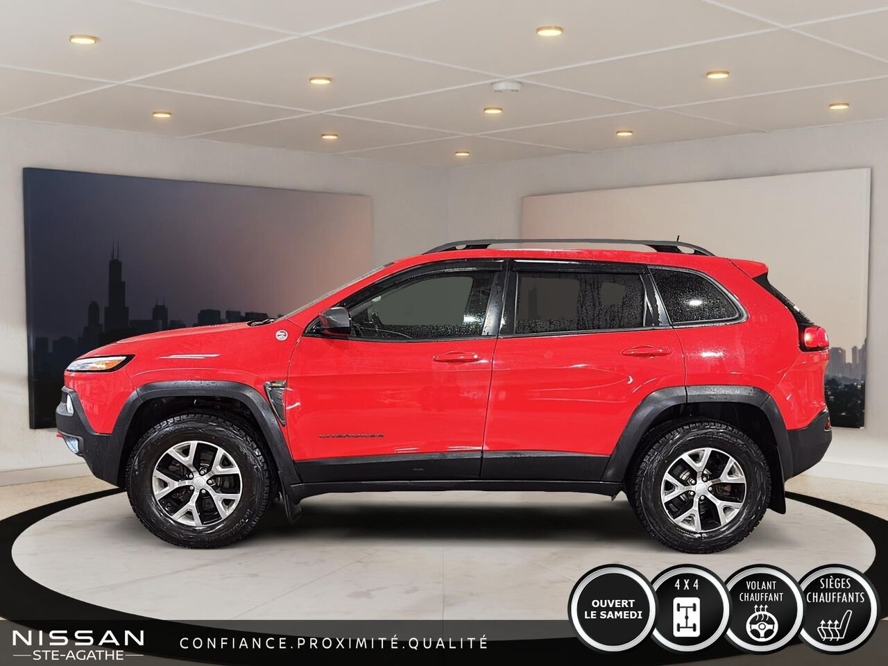 Jeep Cherokee TRAILHAWK | JAMAIS ACCIDENTÉ | 4X4 | CUIR | TOIT OUVRANT | CAMÉRA DE RECUL 2017 Rouge Saint-Jérôme - photo #5