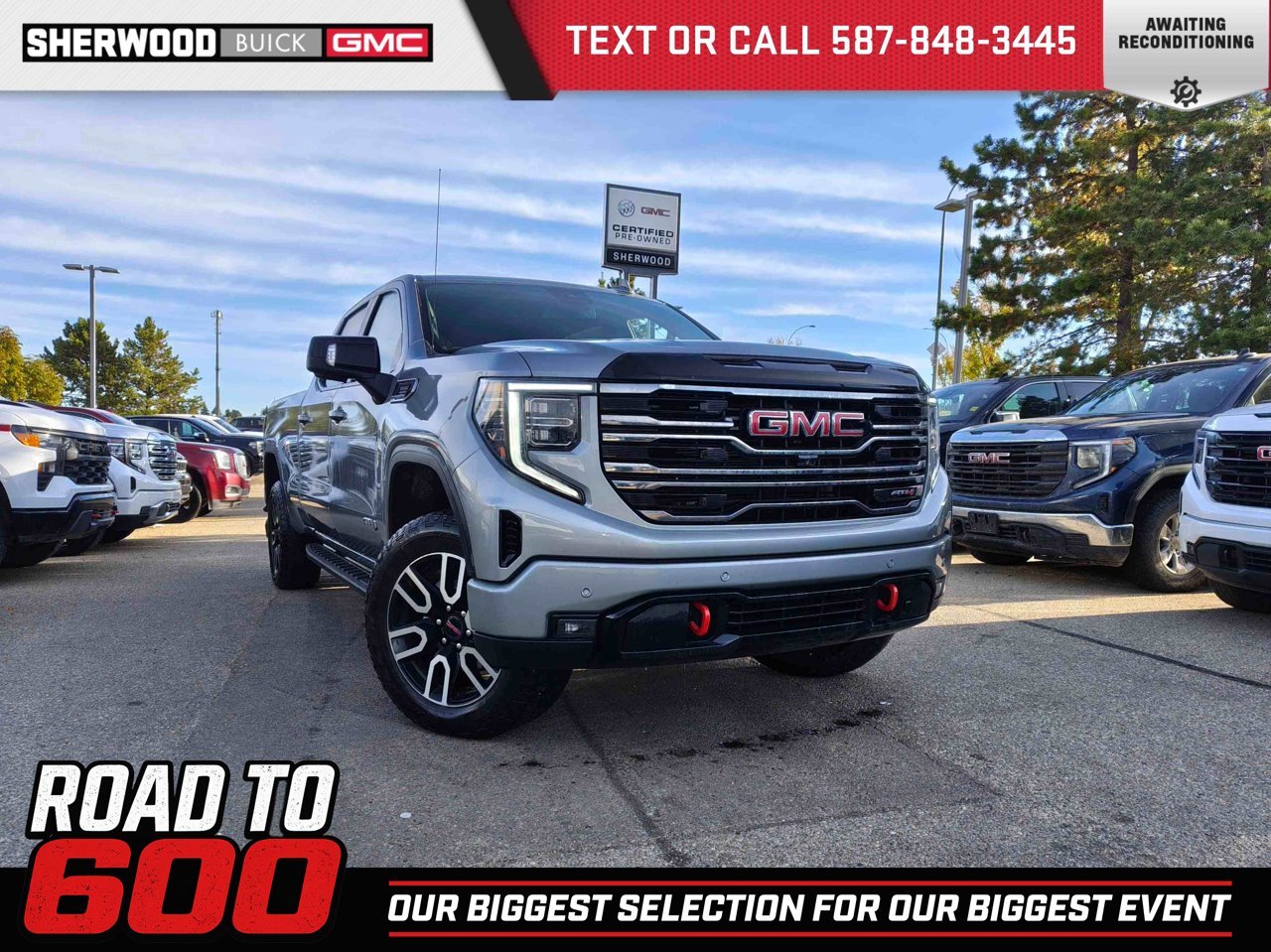 2025 GMC Sierra 1500 4WD Crew Cab 157 AT4 Grey Sherwood Park - photo #0