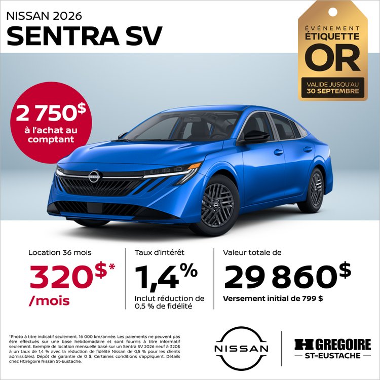 Nissan st eustache promo aout SENTRA SV V2 FR