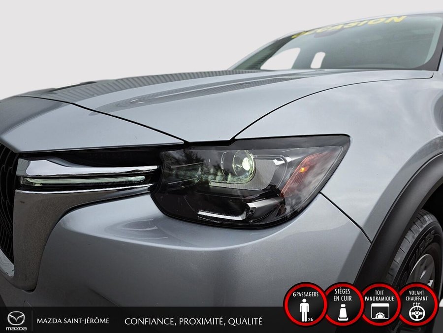 Mazda CX-90 hybride rechargeable GS-L TI | 1 PROPRIÉTAIRE | HYBRIDE RECHARGEABLE | CUIR | HAYON ÉLECTRIQUE | DÉMARRAGE À DISTANCE 2024 Argent