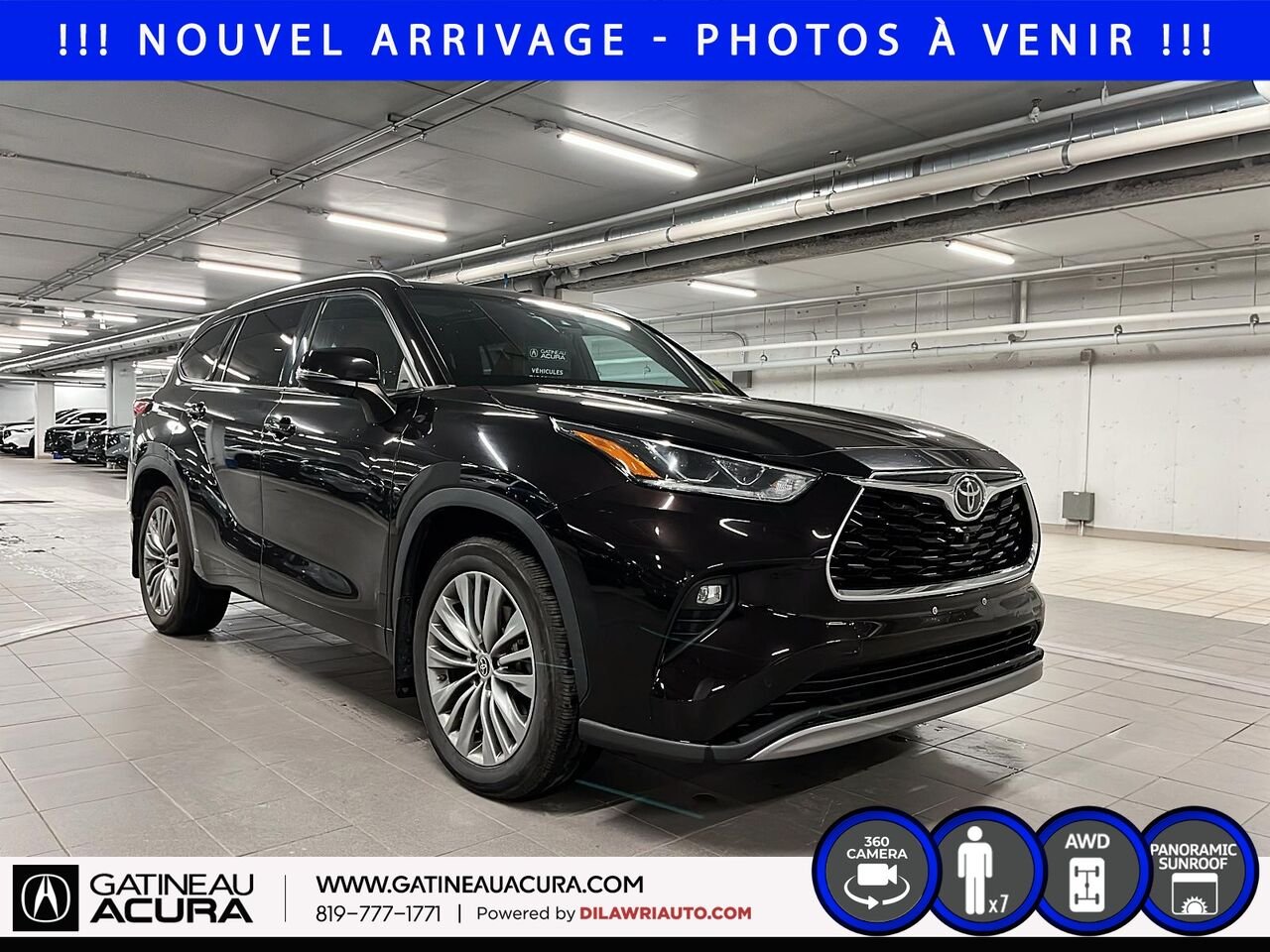 2020 Toyota Highlander Platinum AWD Black Ottawa & Gatineau - photo #2