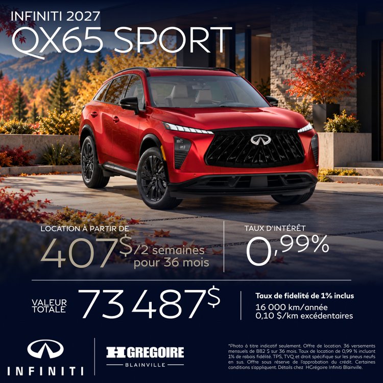 HGregoire inifiniti blainville promo octobre QX65 SPORT FR