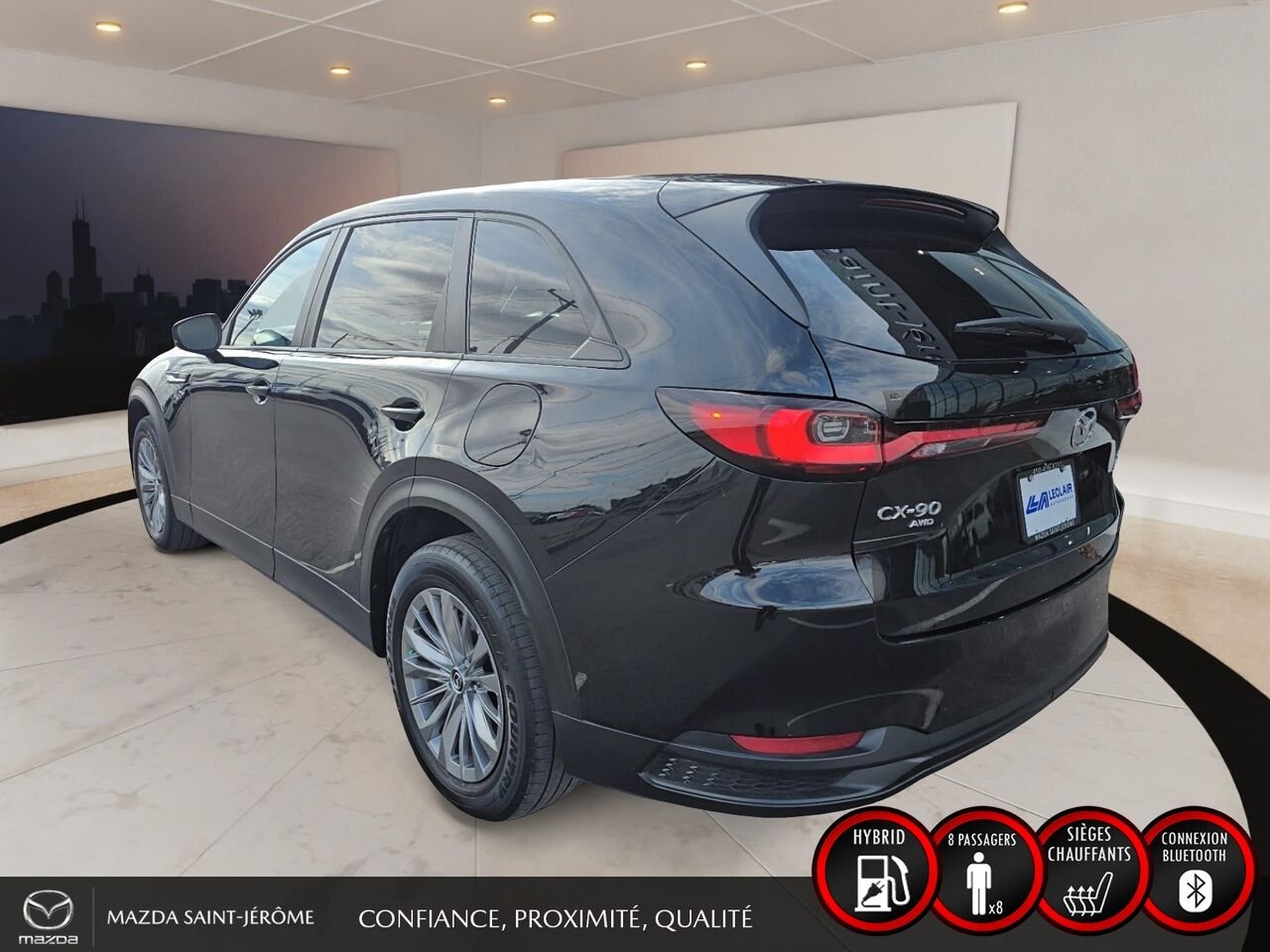 2024 Mazda CX-90 hybride rechargeable GS | 1 PROPRIÉTAIRE | JAMAIS ACCIDENTÉ | HYBRIDE RECHARGEABLE | AWD | DÉMARREUR À DISTANCE Black Saint-Jérôme - photo #8