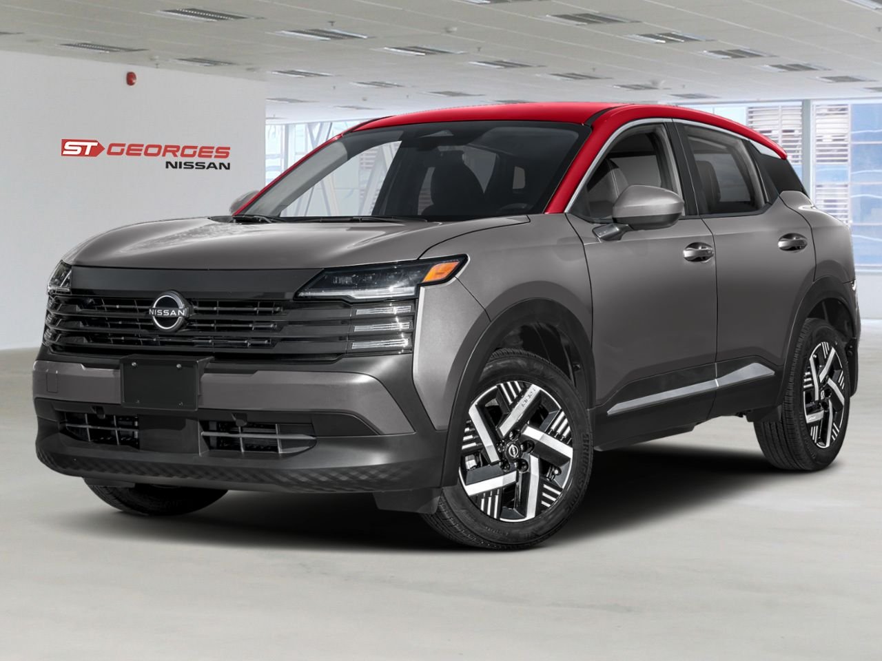 NISSAN Kicks 2026 Gris poudre métallisé/Couche teintée Braise écarlate Saint-Georges - photo #0
