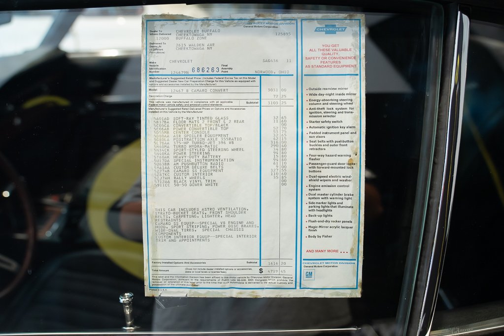Chevrolet Camaro 1969 Blanc Montréal - photo #33