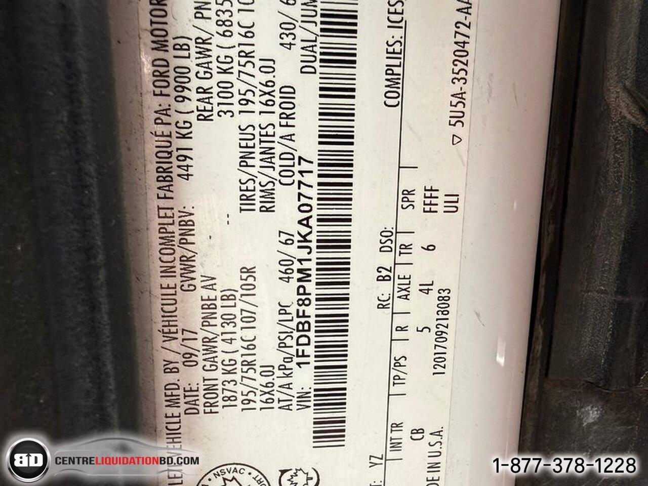 Ford TRANSIT CUTAWAY BOITE 14 PIEDS | A8010 2018 Blanc Granby - photo #16