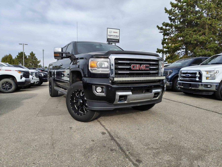 2015 GMC Sierra 2500HD SLT All Terrain Z71 | Aftermarket LED Light Bar/20in Ultra Wheels Black
