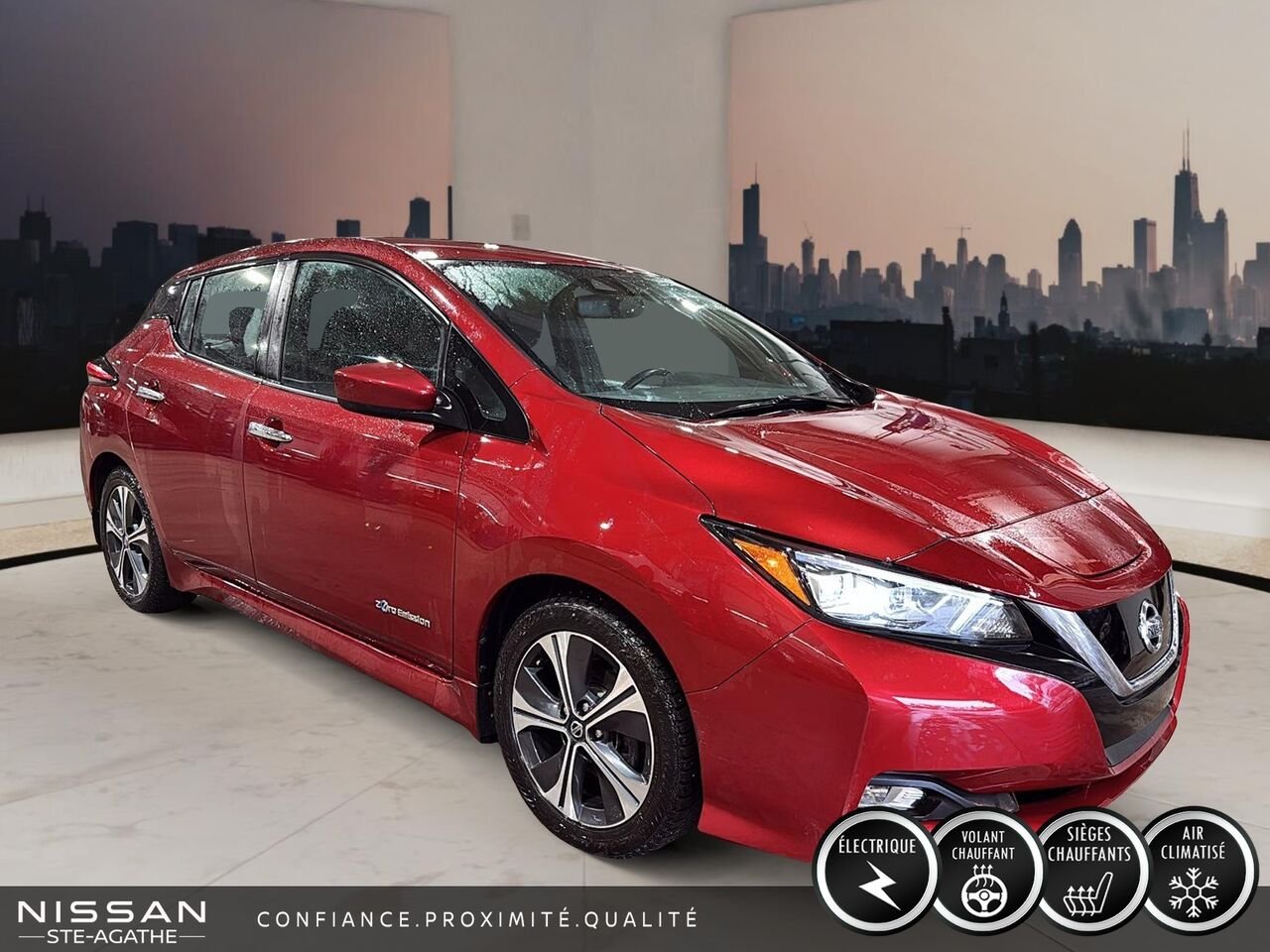 Nissan LEAF S à hayon 2019 Rouge Saint-Jérôme - photo #2