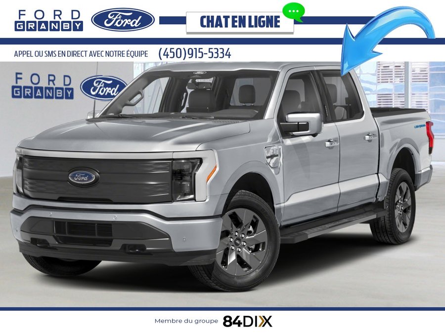 Ford F-150 Lightning LARIAT cabine SuperCrew 4RM caisse de 5,5 pi 2025 Argent emblématique métallisé