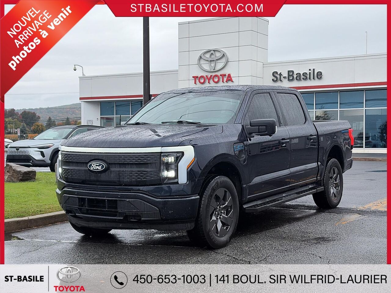 Blue 2024 Ford F-150 Lightning Pickup Truck All-Wheel Drive