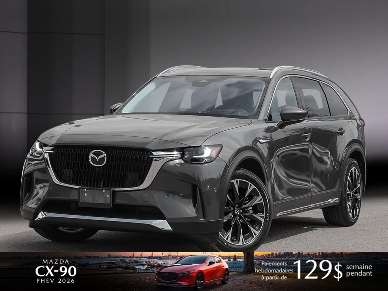 Mazda CX-90 hybride rechargeable JM3KKDHA5T1390848 2026 Gris mécanique métallisé Mirabel - photo #0