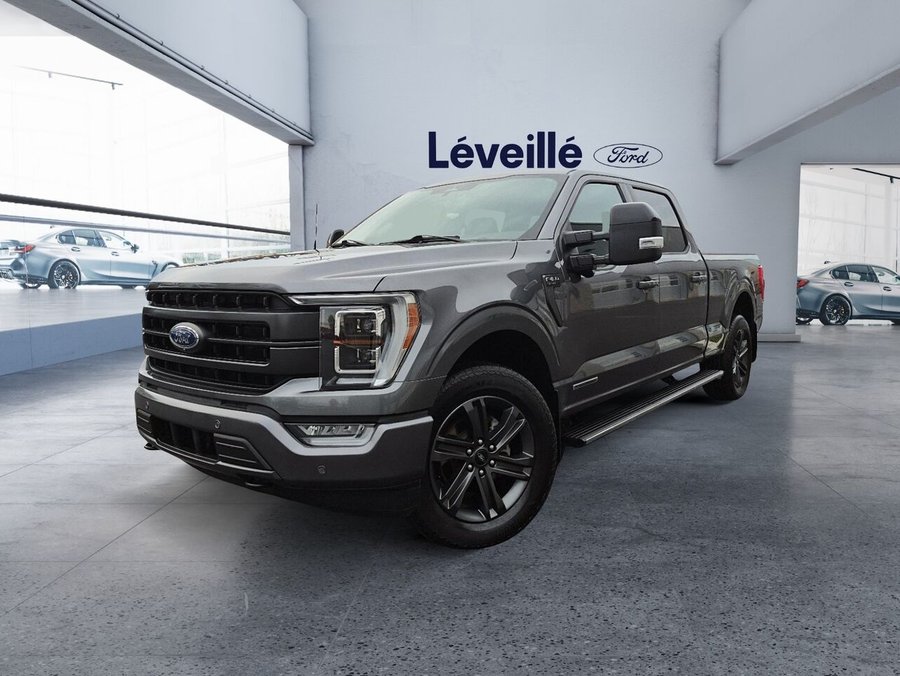 Ford F-150 LARIAT POWERBOOST ** 502A ** TOIT PANO ** SORT ** 20P ** GROS MIRROIRS ** 6,5 pi 2023 Gris