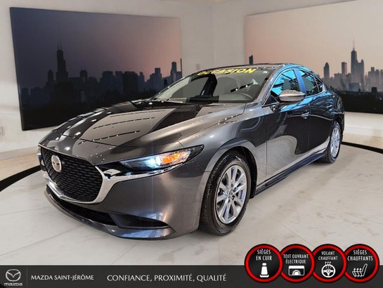 Mazda Mazda3 GS | AWD | TOIT OUVRANT | CUIR | 2023 Gris