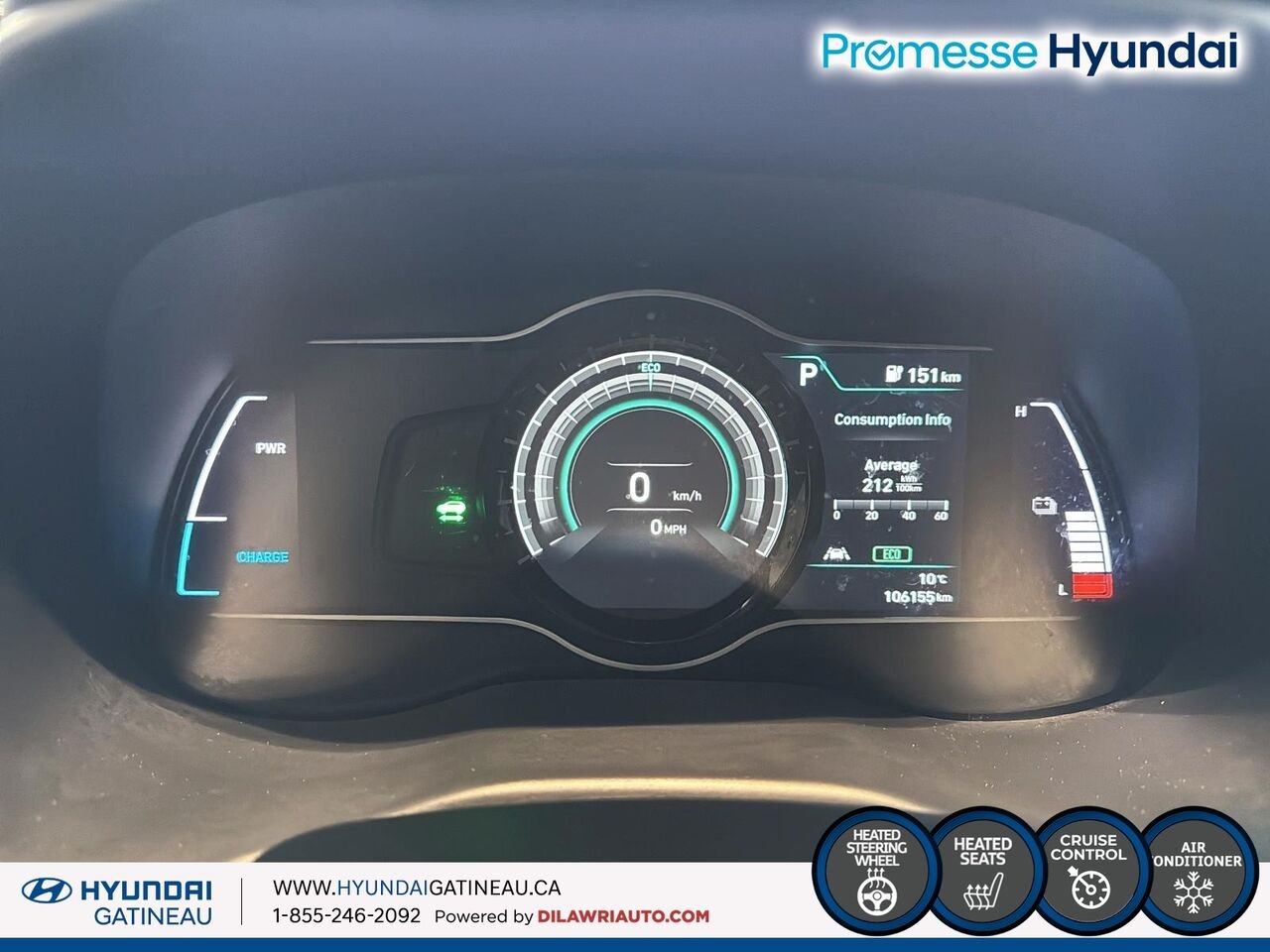 Hyundai Kona électrique Preferred TA *** Electrique , sieges chauffant , volants chauffants*** 2021 Blanc Ottawa & Gatineau - photo #14
