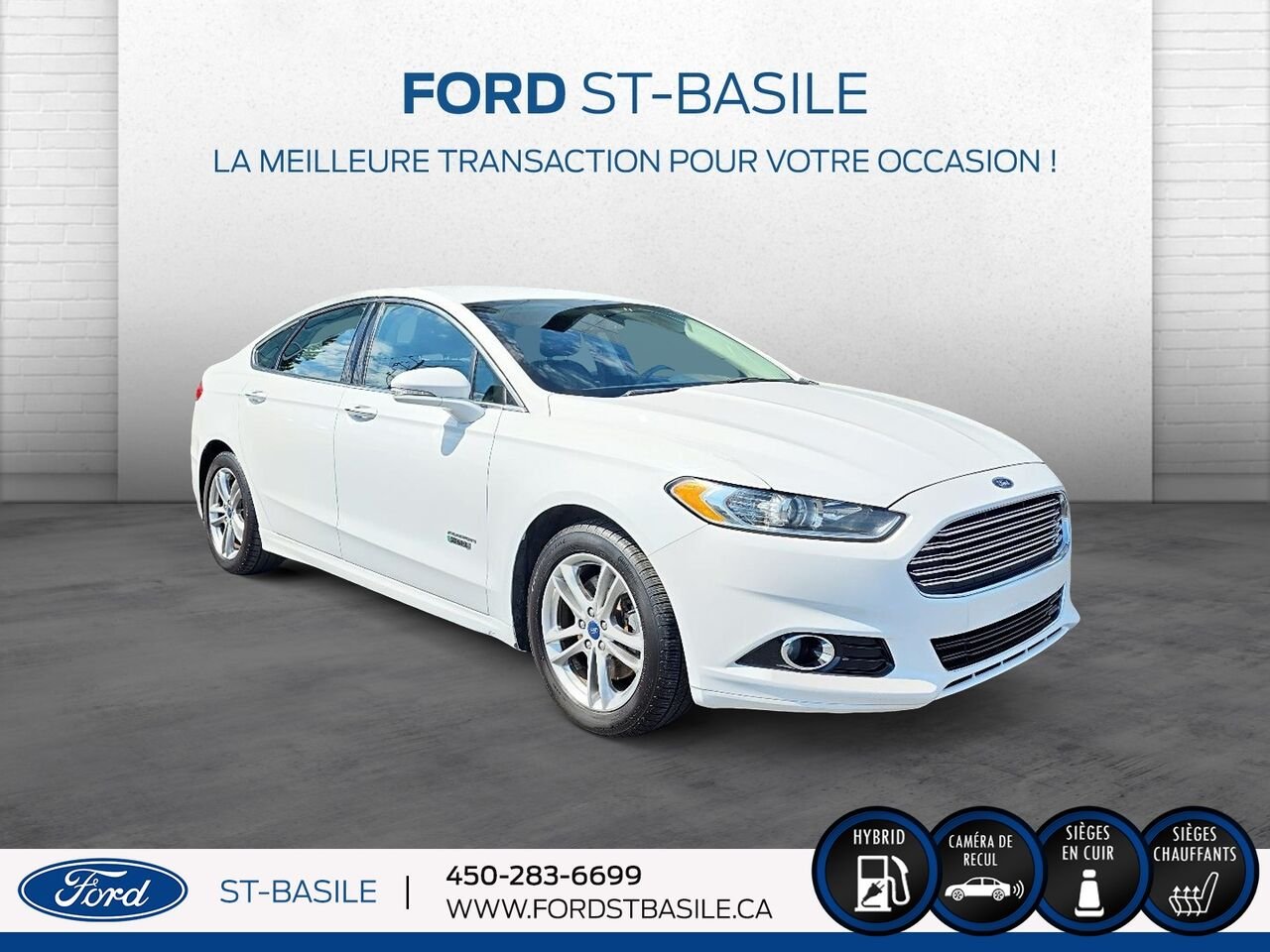 Ford FUSION HYBRIDE 2015 Blanc Saint-Basile-le-Grand - photo #8