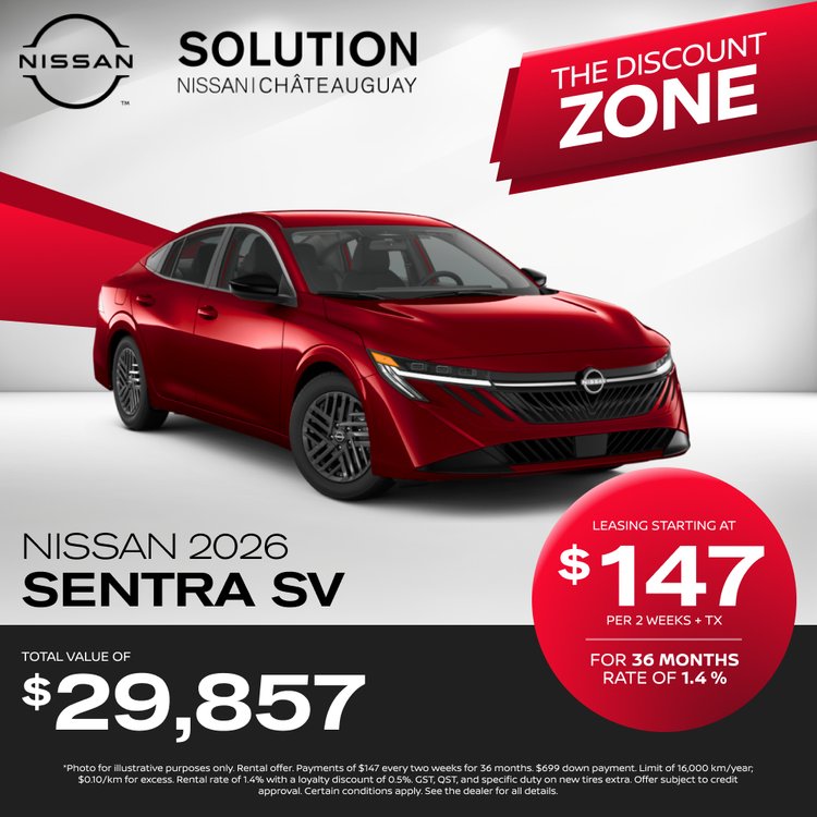 Solution nissan promo octobre Sentra SV 2026 EN 1