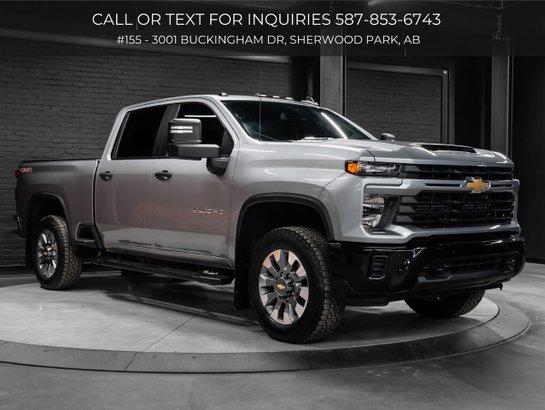 2025 Chevrolet Silverado 2500HD Custom | Soft Roll Tonneau Cover | Spray in Bedliner | Heavy Duty Mudflaps Grey
