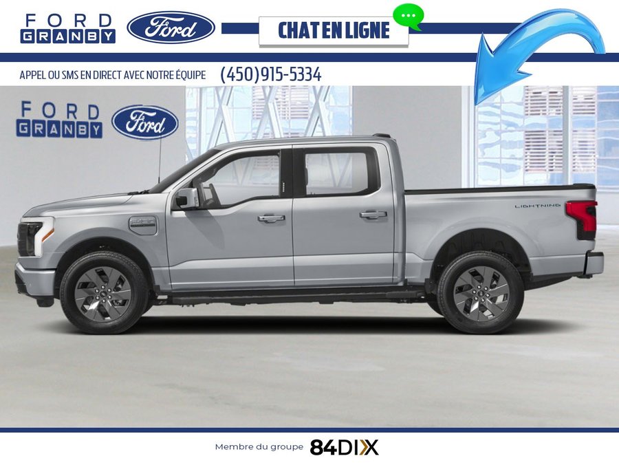 Ford F-150 Lightning LARIAT cabine SuperCrew 4RM caisse de 5,5 pi 2025 Argent emblématique métallisé