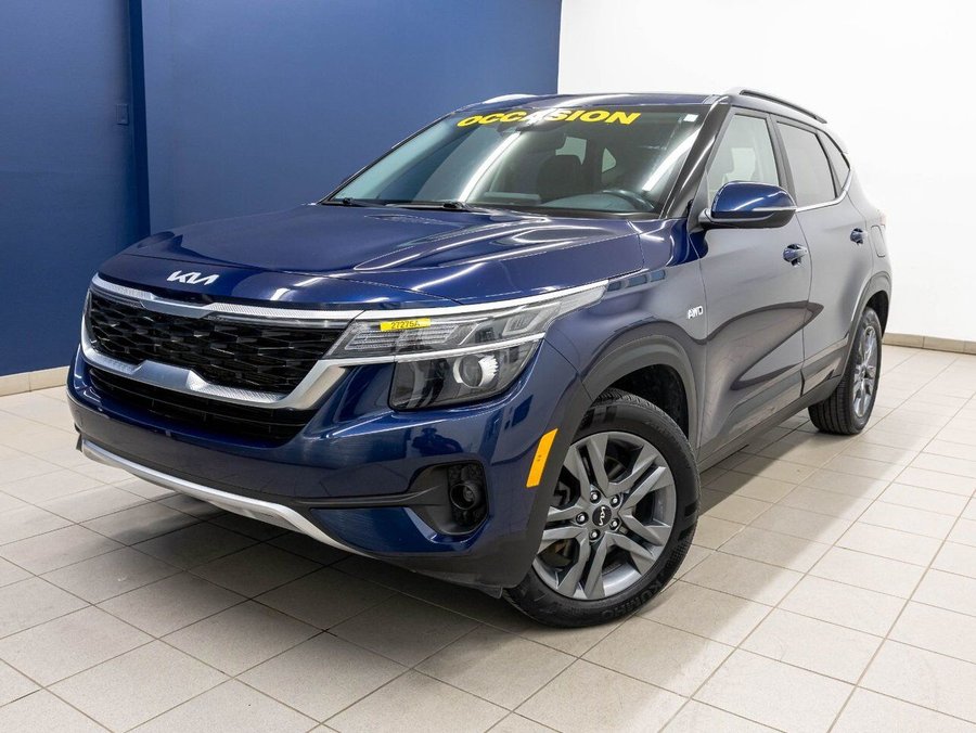 Kia Seltos EX PREMIUM AWD *TOIT* SIÈGES CHAUF CARPLAY ALERTES 2023 Bleu