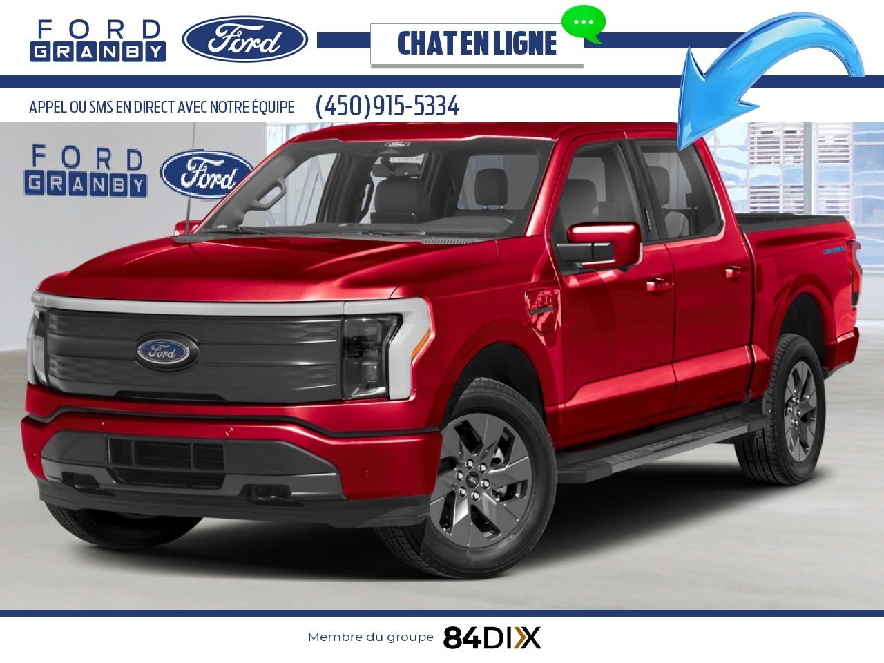 Ford F-150 Lightning 2025 Rouge vitesse métallisé teinté verni Granby - photo #0