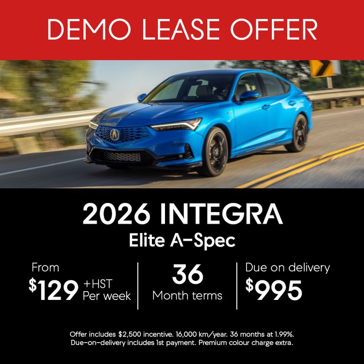 2026 Acura Sherway Demo Sale Offer on the Integra