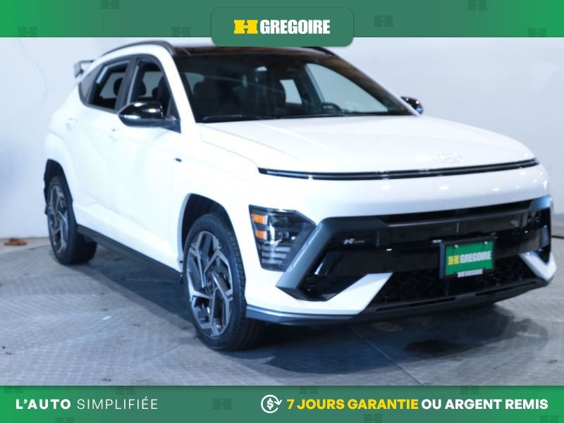 Hyundai Kona N Line AWD AUTO AC TOIT MAGS CAM RECULE BLUETOOTH 2024 Blanc
