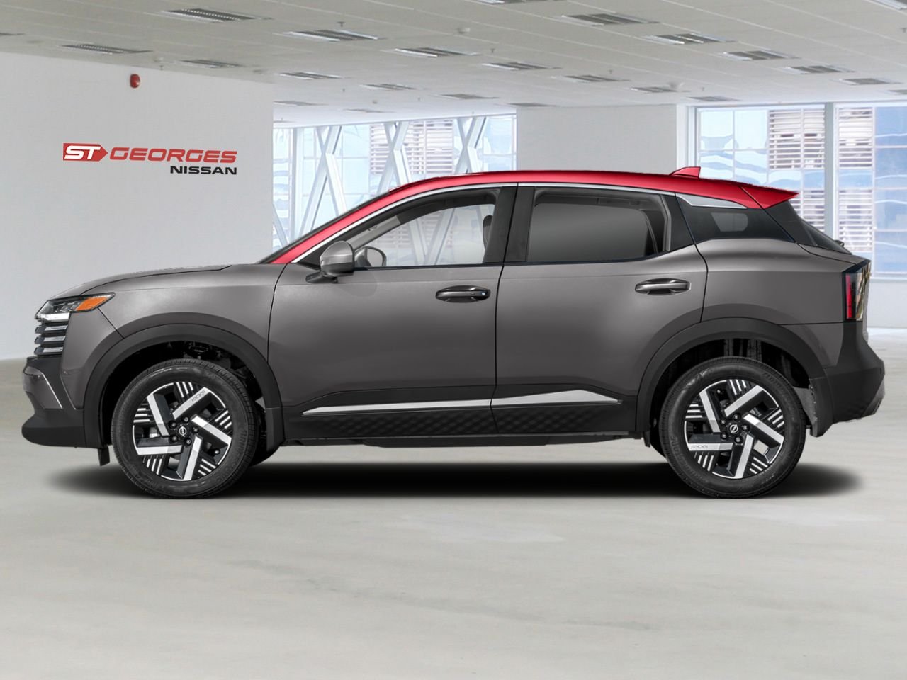 NISSAN Kicks 2026 Gris poudre métallisé/Couche teintée Braise écarlate Saint-Georges - photo #2
