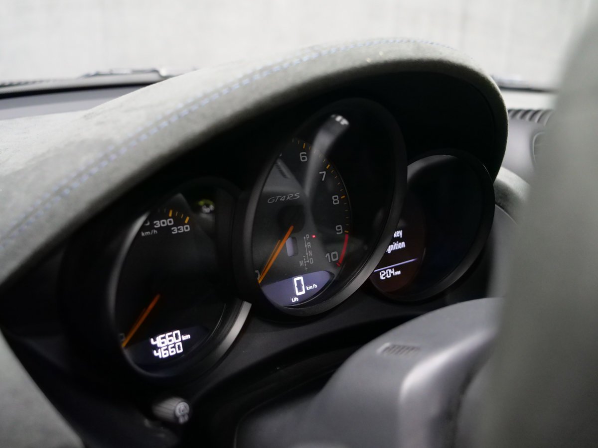 Porsche 718 Cayman GT4 RS PDK CARBONE JANTES BLEUES SPORT CHRONO 2025 Argent Montréal - photo #36